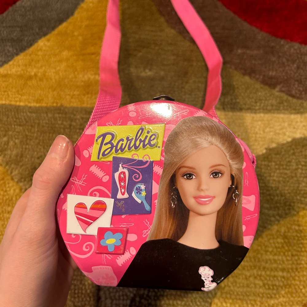 Barbie Mattel 2000 Vintage Retro Y2K Early 2000’s Metal Tin Candy Strap Purse
